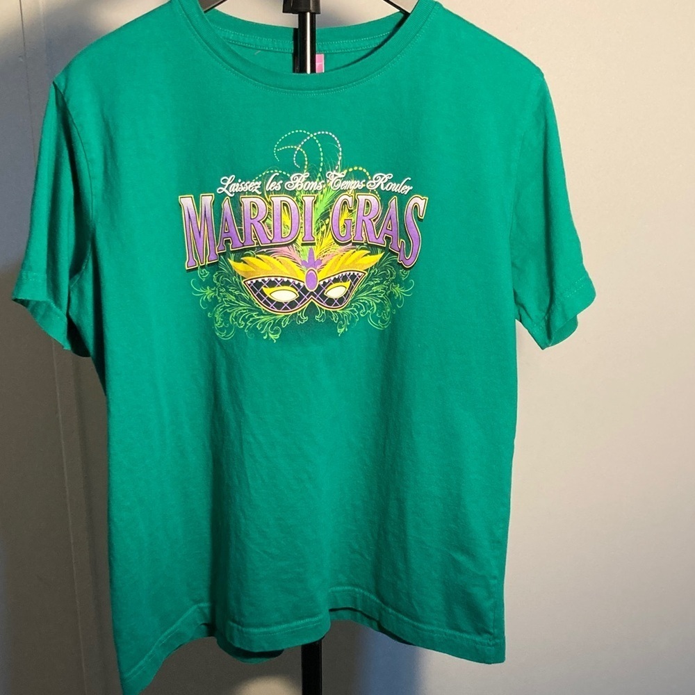 Mardi Gras Graphic Teal T-Shirt